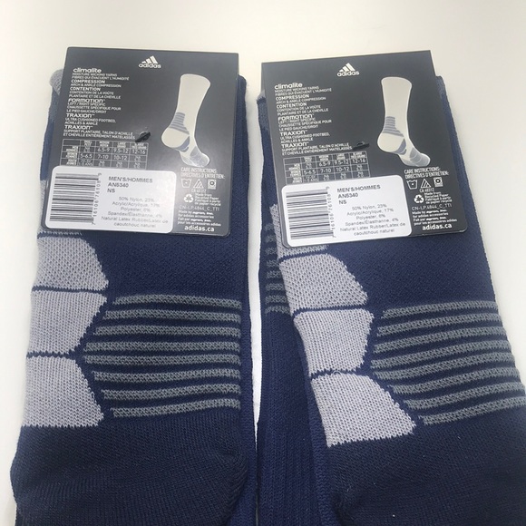 New Adidas Climalite Traxion Menace Crew Mens 2prs Med - Picture 8 of 8